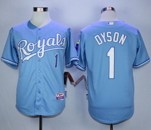 Royals #1 Jarrod Dyson Light Blue Alternate 1 Cool Base Stitched MLB Jersey